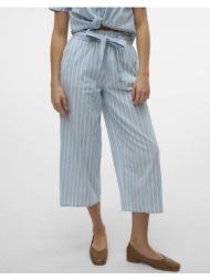 vero moda vmxenia hr chambray paperbag culotte 10329182-light blue denimwhite lightblue