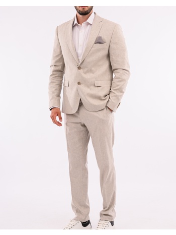 lexton kουστουμι 06.35.mix linen suit-beige biege σε προσφορά