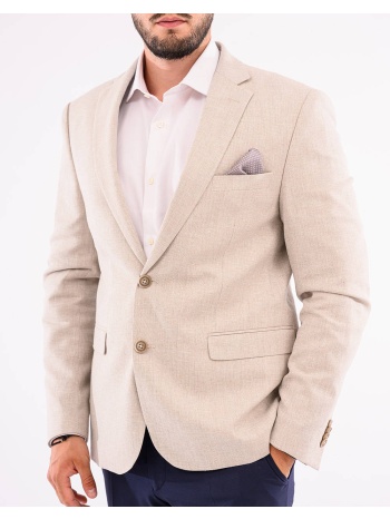lexton σακακι 08.35.mix linen jacket-beige biege σε προσφορά