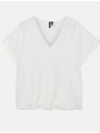 vero moda vmgabbi ss v-neck top wvn ga 10324560-snow white white