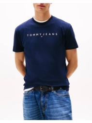 tommy jeans tjm reg linear logo tee ext dm0dm20744-c1g navyblue