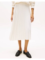 tommy hilfiger fluid pleated pull on midi skirt ww0ww43886-z00 ivory