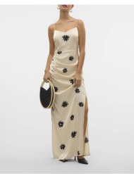 aware by vero moda strap v-neck long dress vma 10328711-birchnomaprint biege