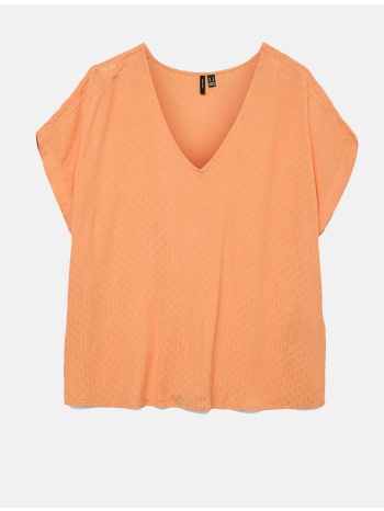 vero moda vmgabbi ss v-neck top wvn ga 10324560-copper tan σε προσφορά