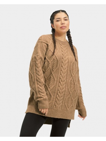 ugg raelee cable knit sweater long 1133131-00k4 camel