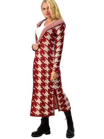 πλεκτή ζακέτα με pattern κόκκινο 3994