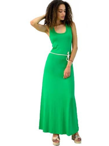 φόρεμα με αθλητική πλάτη και ζώνη πράσινο 2284