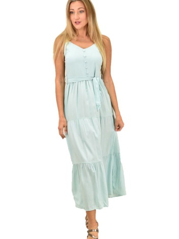 γυναικείο φόρεμα maxi με ζώνη μέντα 10976