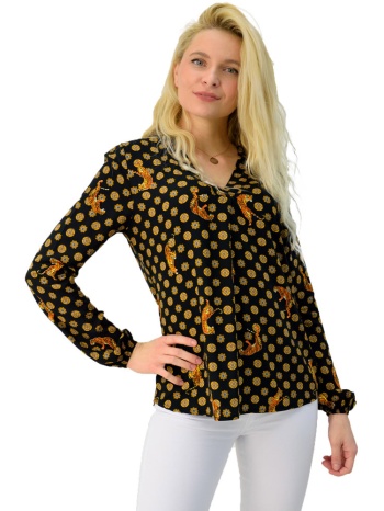 πουκάμισο εμπριμέ μαύρο 3401