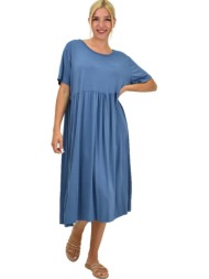 γυναικείο plus φόρεμα midi μπλε 21420