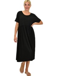 γυναικείο plus φόρεμα midi μαύρο 21400