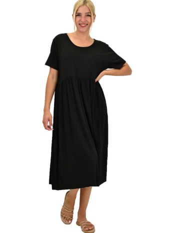 γυναικείο plus φόρεμα midi μαύρο 21400