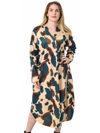 midi σεμιζιέ φόρεμα abstract animal print - άνετη γραμμή