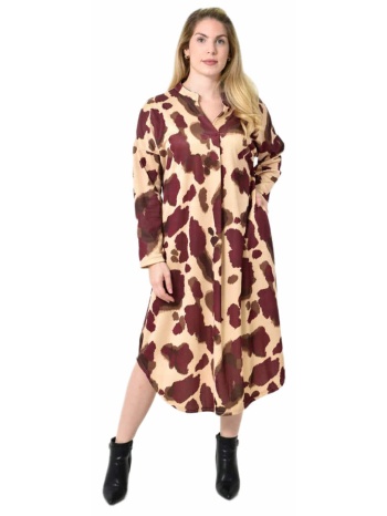 midi σεμιζιέ φόρεμα abstract animal print - άνετη γραμμή