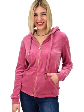 βελουτέ ζακέτα ροζ ροζ 18733