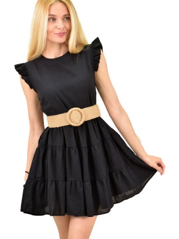 γυναικειο αμάνικο μονόχρωμο φόρεμα μαύρο 11263
