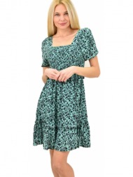 γυναικείο κοντό φόρεμα φλοράλ πράσινο 13993
