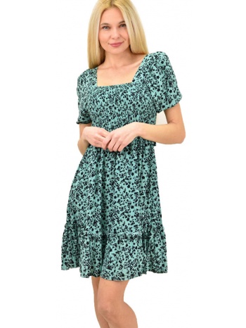 γυναικείο κοντό φόρεμα φλοράλ πράσινο 13993