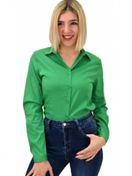 γυναικείο πουκάμισο μονόχρωμο πράσινο 18817