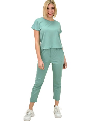 γυναικείο κοντομάνικο σετ φυστικί 10321