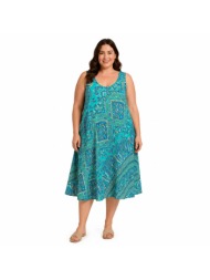 plus size midi φόρεμα με λαχούρι μοτίβο βεραμάν 27351