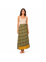 μακριά φούστα boho με εμπριμέ σχέδια μουσταρδί 27474