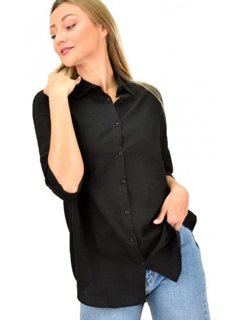 γυναικείο πουκάμισο oversized μαύρο 9948