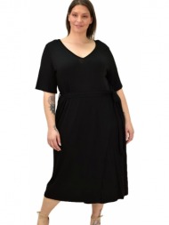 γυναικείο maxi φόρεμα για μεγάλα μεγέθη μαύρο 19051