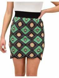 γυναικεία πλεκτή φούστα με λουλούδια πορτοκαλί 18983