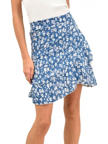 γυναικεία κρουαζέ mini φούστα φλοράλ μπλε 11838