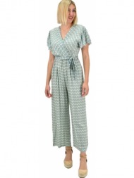 γυναικεία ολόσωμη φόρμα με ζώνη φυστικί 19679