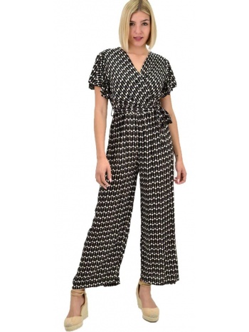 γυναικεία ολόσωμη φόρμα με ζώνη μαύρο 19676