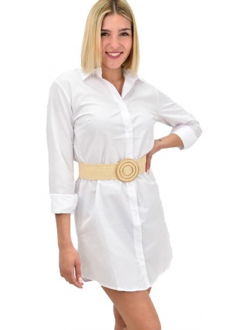 γυναικείο πουκάμισο μακρύ λευκό 19751