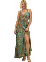 γυναικείο boho φόρεμα με κρόσια maxi βεραμάν 20971