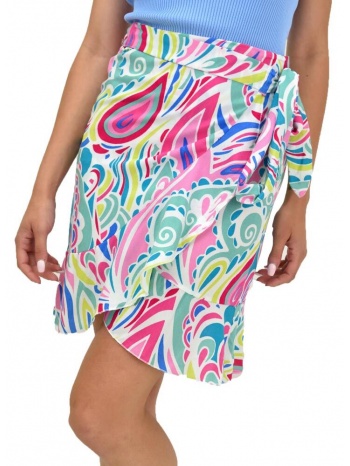 γυναικεία φούστα εμπριμέ ροζ 21127