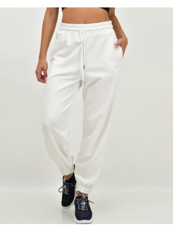 γυναικείο παντελόνι φόρμας με κορδόνι λευκό 21769