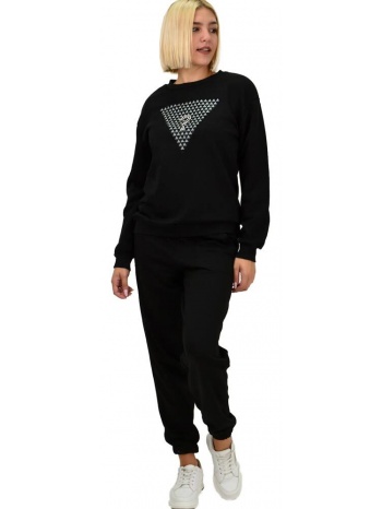 γυναικείο σετ φόρμας φούτερ μαύρο 21860