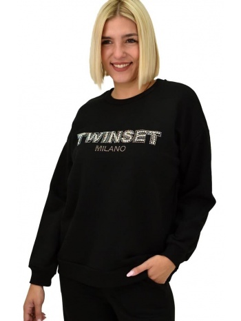 γυναικεία μπλούζα φούτερ με στρας μαύρο 21791