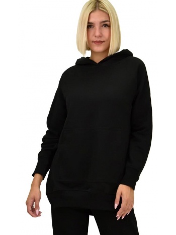 γυναικείο φούτερ με κουκουλα μαύρο 21798
