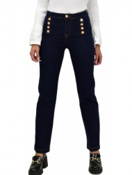 γυναικείο τζιν παντελόνι με χρυσά κουμπιά τζιν 21809