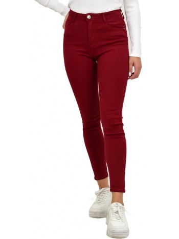 γυναικείο τζιν μπορντώ παντελόνι μπορντώ 22077