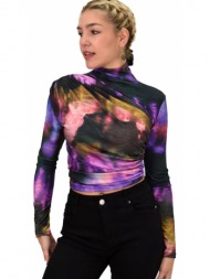 γυναικεία μπλούζα με σούρες μωβ 22128