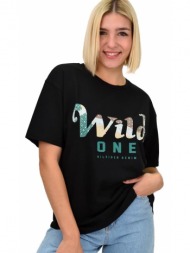 γυναικείο t-shirt με σχέδιο μαύρο 22269