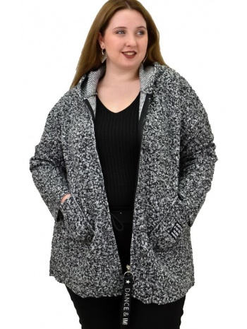 γυναικεία plus ζακέτα γκρι 22406