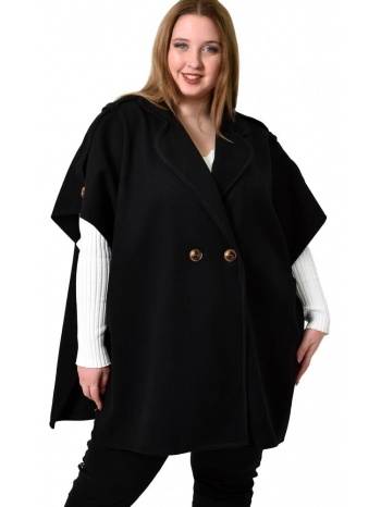 γυναικείο plus παλτό μαύρο 22435