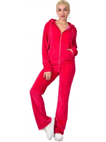 βελουτέ φόρμα σετ φούξια στρας πεταλούδα φούξια 22581