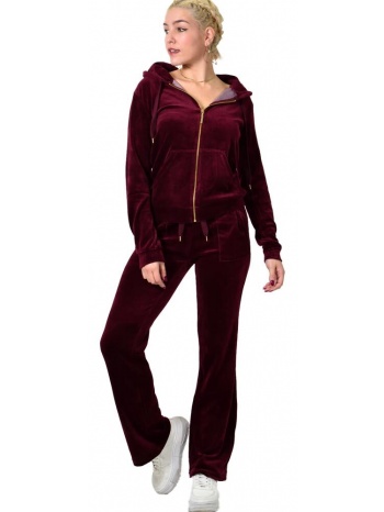 βελουτέ φόρμα σετ μπορντώ στρας πεταλούδα μπορντώ 22582