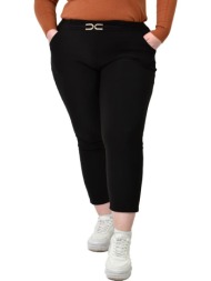 γυναικείο plus size κολάν με διακοσμητική λεμπτομέρεια μαύρο 22797