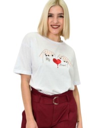 γυναικείο t-shirt με σχέδιο λευκό 23131