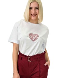 γυναικείο t-shirt με σχέδιο made of stars λευκό 23179